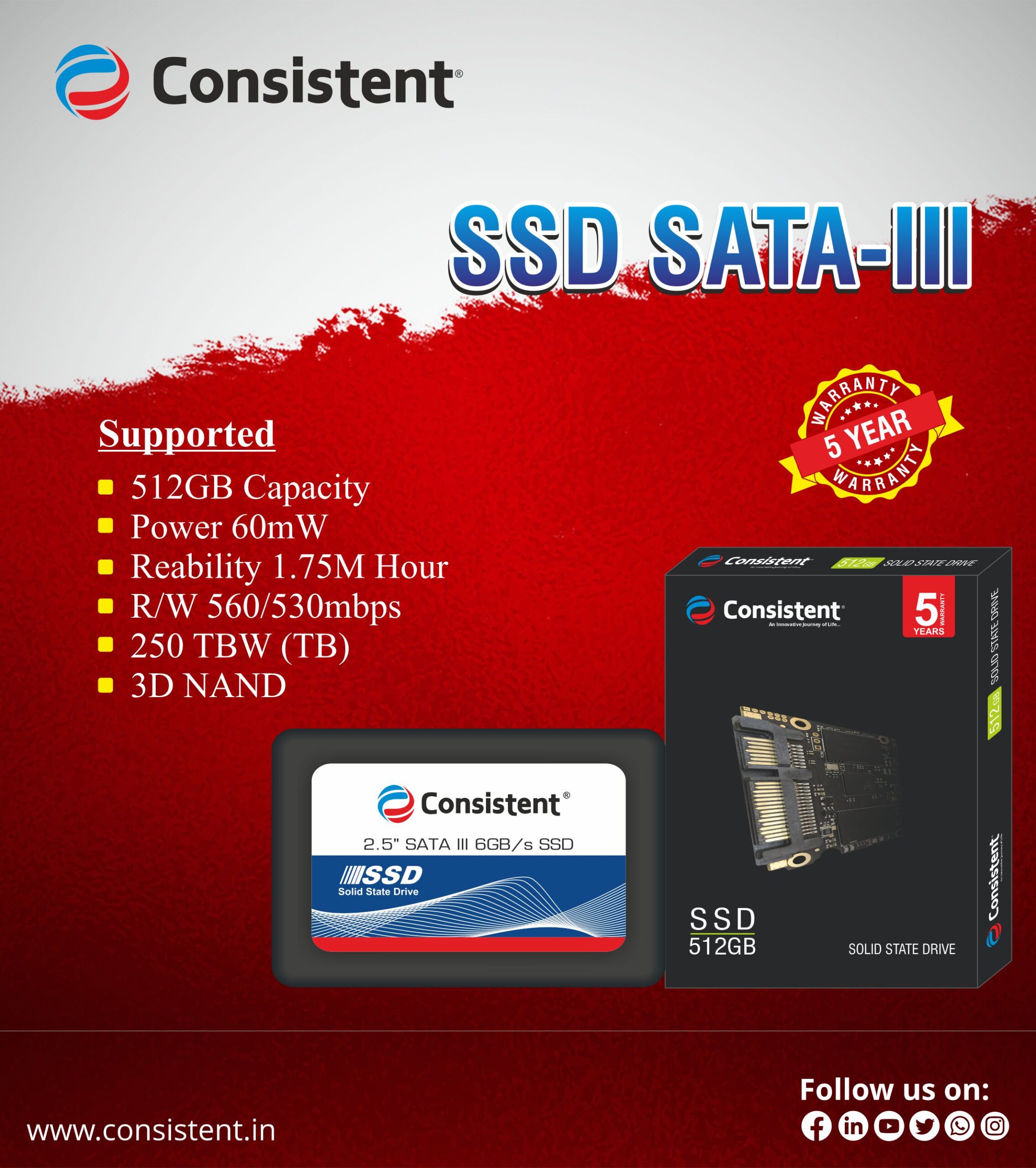 Consistent 512GB SSD