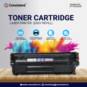 Consistent Laser Toner Cartridge Easy Refill Printer Cartridge (CTTC012AR) | Toner Cartridge| High-Quality Cartridge| Precise Printing| Easy Installation| Cost-Effective