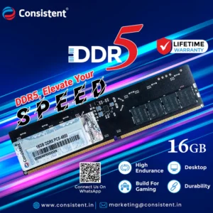 Consistent 16GB DDR5 Yeti Desktop Ram for PC 4800mhz with life time warranty Works with DDR5-enabled motherboards and processors for next-generation computing systems