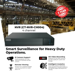 Consistent NVR 4 Channel VGA & HDMI Output to View Live or Recording with 2 Year Warranty