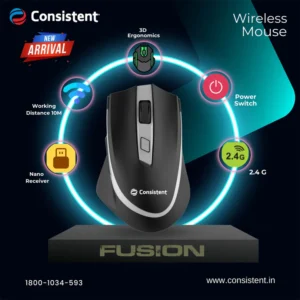 Consistent Fusion Wireless Mouse Black (MG1151)