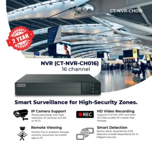 Consistent NVR 16 Channel VGA & HDMI Output to View Live or Recording with 2 Year Warranty