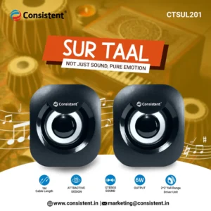 Consistent Sur Taal USB 2.0 Speaker | Computer Speaker, USB Powered, Aux Volume Controled
