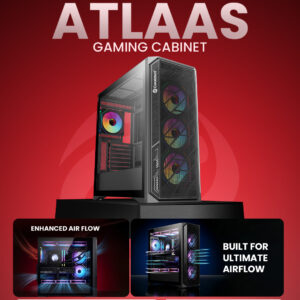 Consistent ATLAAS Gaming Cabinet with Mesh Front Panel, (CIG2017) Black
