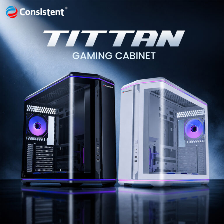 Consistent Infosystems launches TITTAN Black & White Gaming Cabinet with USB Type-C and Support for Up to 8 Cooling Fans